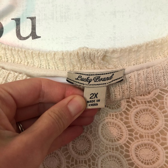 EUC Lucky Brand Layered Split Back Mixed Media Sweater - Picture 4 of 5